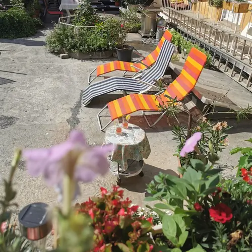 Napoz&oacute; a kertben