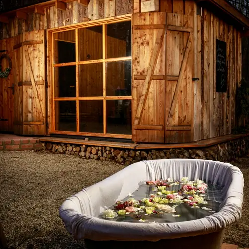 saunov&yacute; domeček a květinov&aacute; koupel