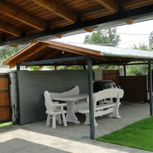 Terasz, 8 fős asztal-Grill-Kemence