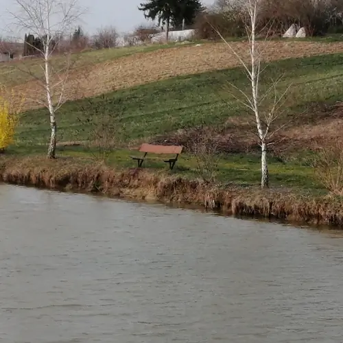 A vend&eacute;gh&aacute;z k&ouml;z&eacute;l&eacute;ben l&eacute;vő 2.5 ha ter&uuml;letű horg&aacute;szt&oacute;