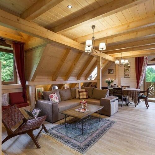 Dom : apartament dwupoziomowy na piętrze , pok&oacute;j dzienny.