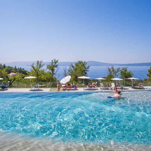 Swimming pool with the sea view