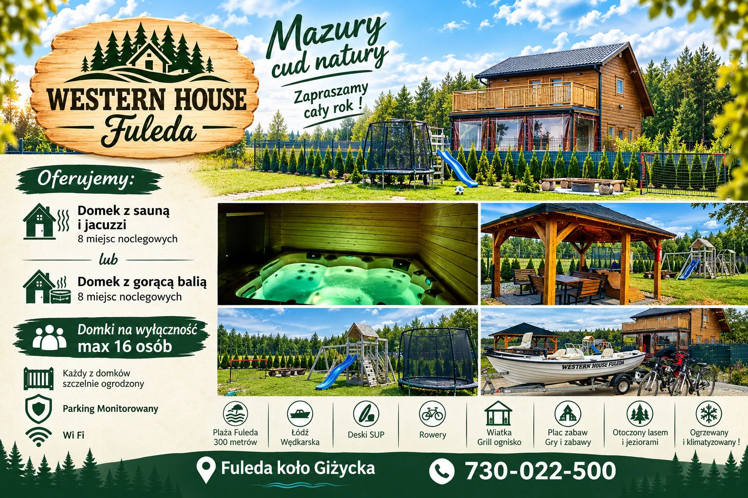 Domek Western House gorąca bania Giżycko, Fuleda