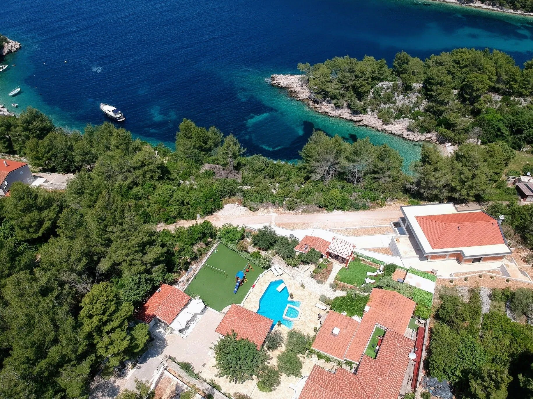 Apartmanok Családok Részére Medencével Öböl Poplat, Korcula - 18258 Poplat