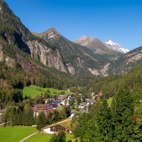 Kilátás a szállodából a Großglockner felé.