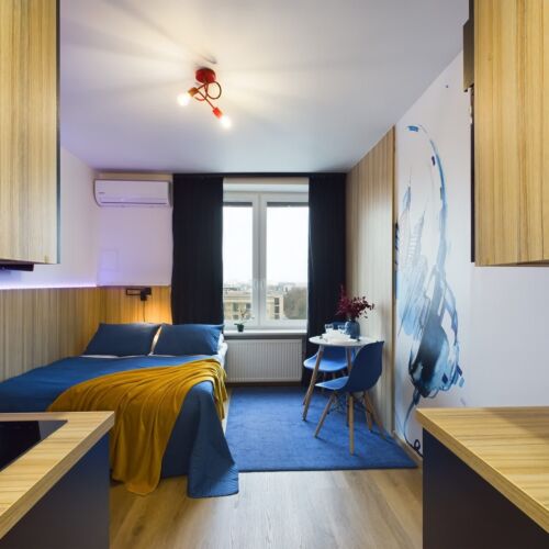 Żelazna 16 Warszawa | Nowoczesne Studio | Klimatyzacja