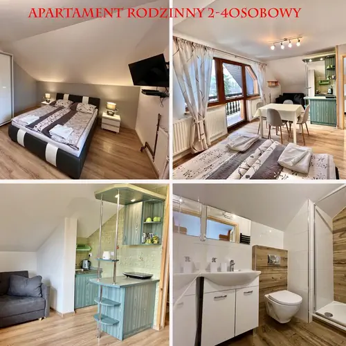 Apartament rodzinny z własną łazienką, aneksem kuchennym, balkonem z widokiem na g&oacute;ry