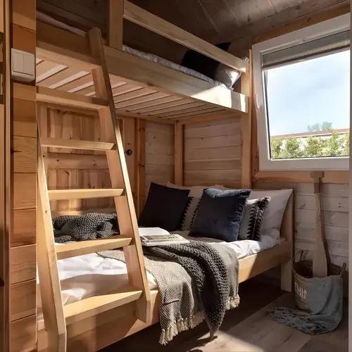 Jedna z dw&oacute;ch sypialni domk&oacute;w