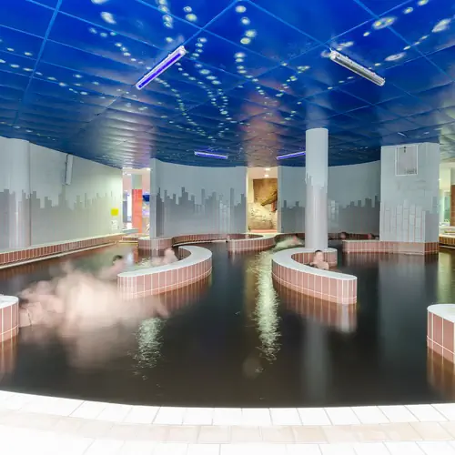 K&ouml;zvetlen &eacute;s korl&aacute;tlan &aacute;tj&aacute;r&aacute;s az Aqua-Palace fedett &eacute;lm&eacute;nyf&uuml;rdőbe.