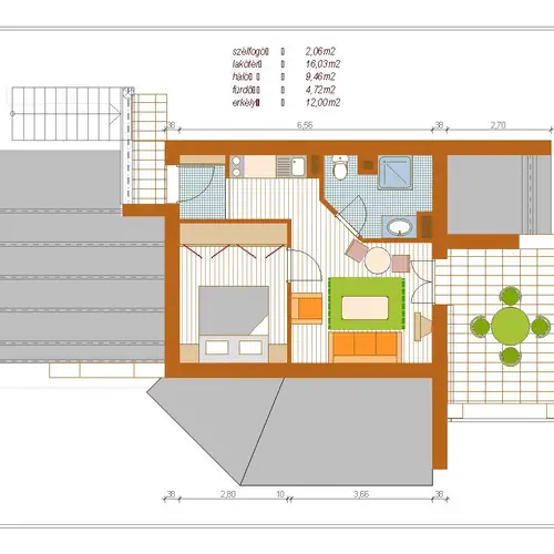 2  szem&eacute;lyes apartman