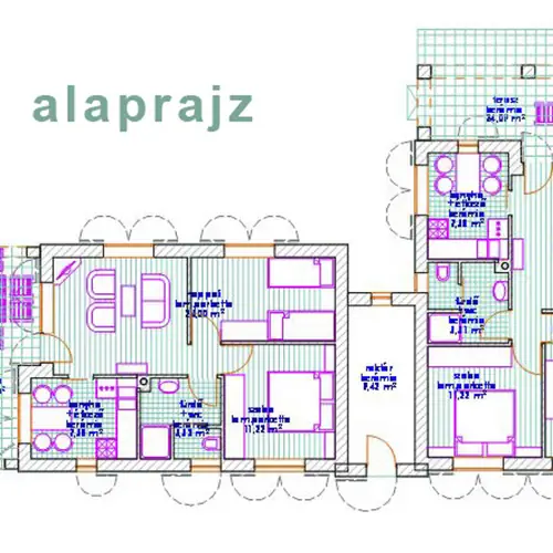 H&aacute;z alaprajza K&eacute;t &ouml;n&aacute;ll&oacute; k&uuml;l&ouml;n bej&aacute;rat&uacute; apartman