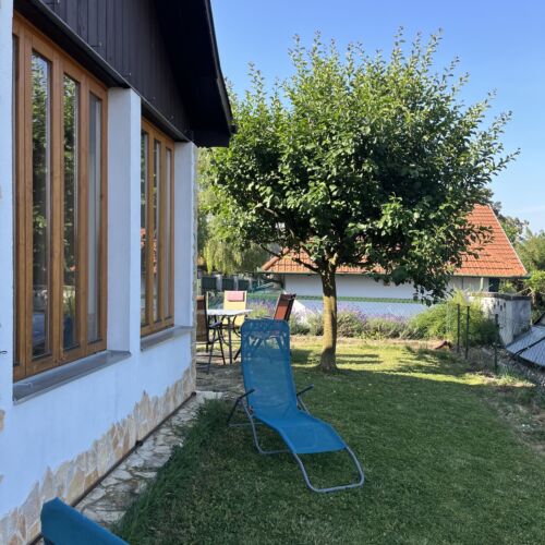 Pihenő ágyak a kertben