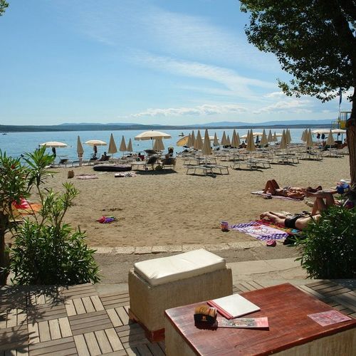 Sandy beach in Crikvenica