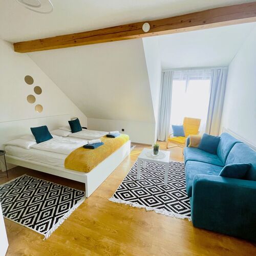 Tetőtéri 2 fős apartman
(-pótágyazható)