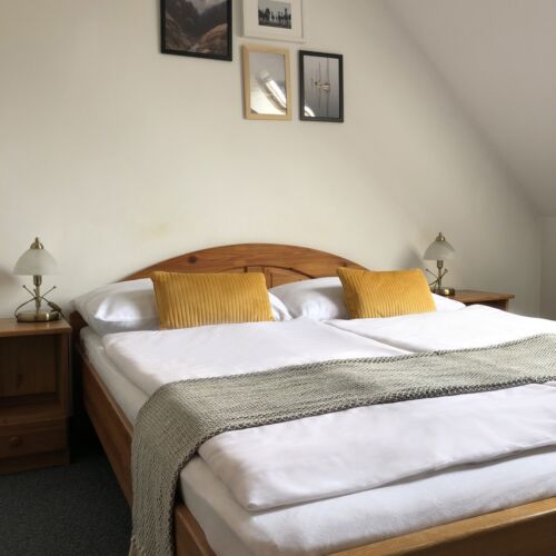 Camera dubla standard la mansardă (se poate solicita pat suplimentar)