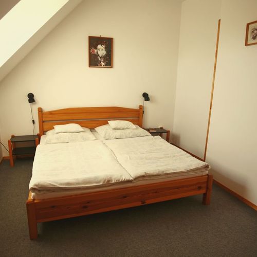 Camera single cu baie cu vedere spre grădină