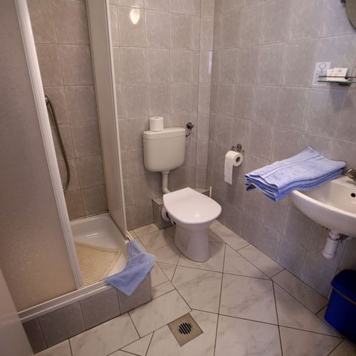 Camera dubla cu baie cu vedere spre grădină