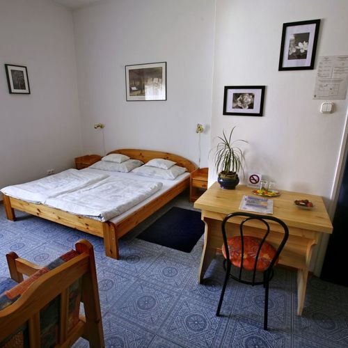 Camera tripla cu baie cu vedere spre grădină