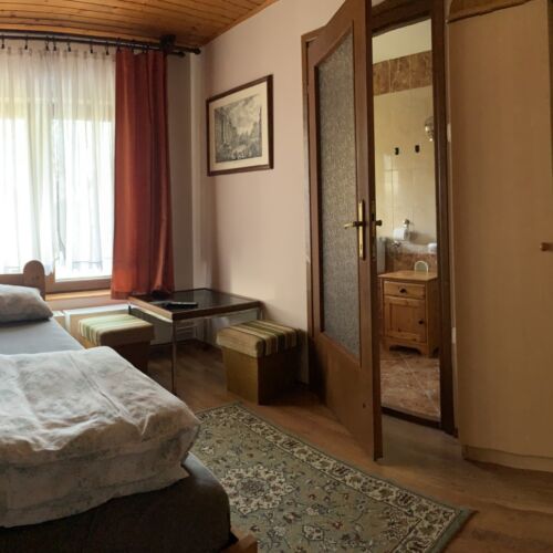 Pokój 2-osobowy z łazienką z widokiem na ogród