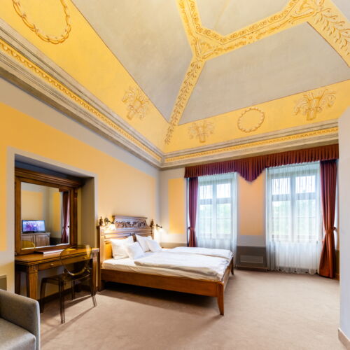 Camera twin castel cu vedere spre grădină (se poate solicita pat suplimentar)