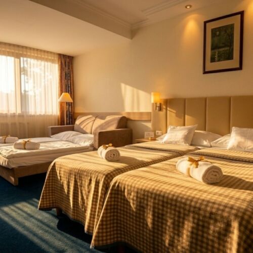 Familie Zweibettzimmer mit Aussicht auf den Hof