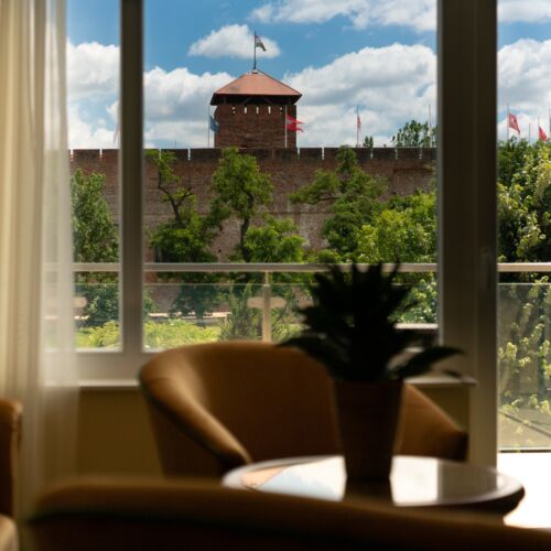 Suita junior cu vedere spre cetate cu 1 camera pentru 2 pers. (se poate solicita pat suplimentar)