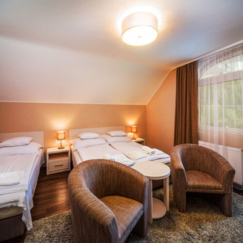 Camera tripla cu balcon cu duș