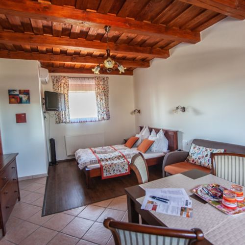 Apartament studio la etaj cu 1 camera pentru 3 pers. (se poate solicita pat suplimentar)