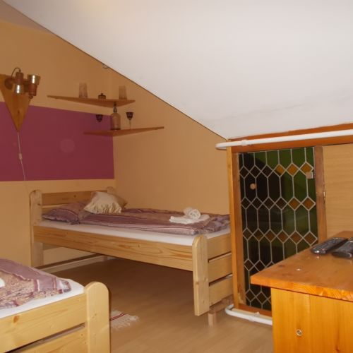 Camera twin cu terasă cu vedere spre grădină