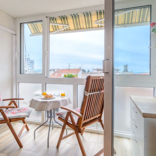 Apartament 2-osobowy z klimatyzacją z widokiem na morze z 1 pomieszczeniem sypialnianym