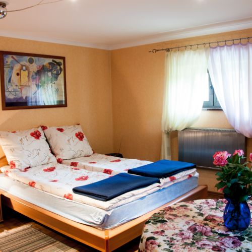 Apartament la demisol cu chicineta proprie pentru 4 pers. (se inchirieaza doar integral) (se poate solicita pat suplimentar)