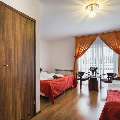 Camera tripla cu vedere spre munte