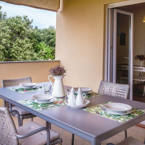 Apartament 4-osobowy z klimatyzacją z tarasem z 1 pomieszczeniem sypialnianym A-6516-c