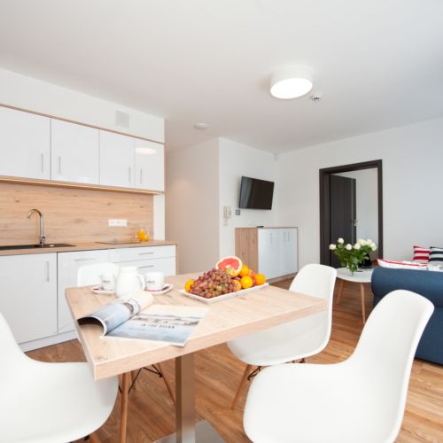 Apartament 4-osobowy z aneksem kuchennym z 2 pomieszczeniami sypialnianymi