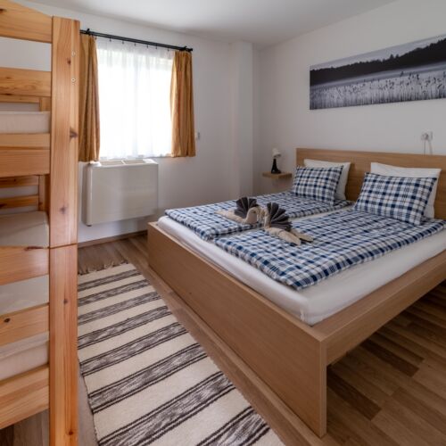 Pokoj s koupelnou s manželskou postelí s panoramou (s možností přistýlky)