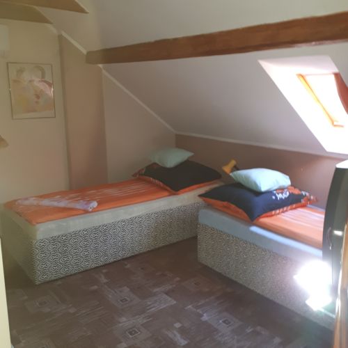 Zweibettzimmer mit Klimaanlage und Garten