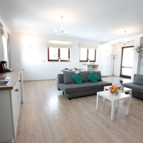 Apartament la parter cu vedere spre munte cu 2 camere pentru 6 pers.