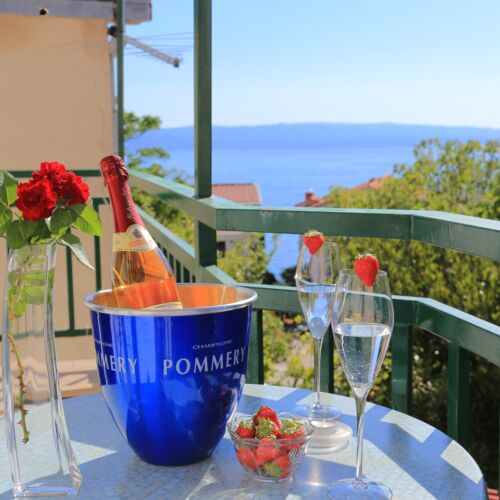 Apartament 4-osobowy z klimatyzacją z widokiem na morze z 1 pomieszczeniem sypialnianym K-788