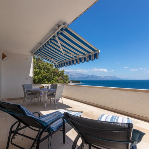 Apartament 5-osobowy z klimatyzacją z widokiem na morze z 2 pomieszczeniami sypialnianymi A-718-a