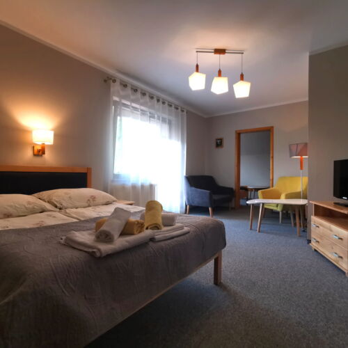 Camera cvadrupla cu vedere spre munte cu panoramă