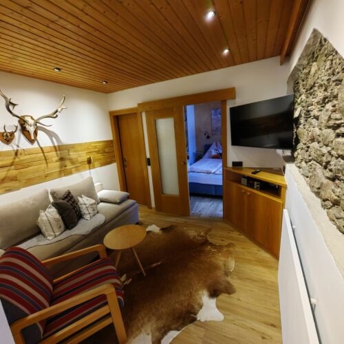 Apartament la etaj cu vedere spre munte cu 2 camere pentru 3 pers.