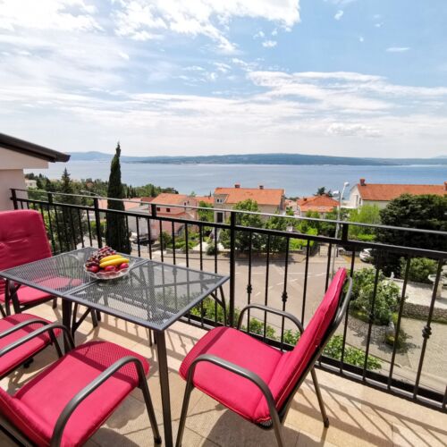 Apartman s klimatizací pro 3 os. s 1 ložnicí s výhledem na moře (s možností přistýlky)