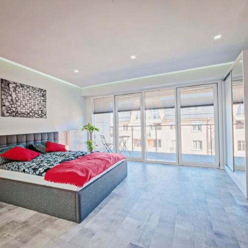 Apartament 2-osobowy z tarasem z widokiem na miasto z 1 pomieszczeniem sypialnianym