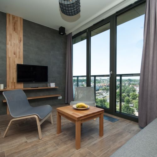 Apartament 4-osobowy na piętrze z widokiem na miasto z 2 pomieszczeniami sypialnianymi