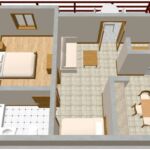 Apartament standard cu vedere spre gradina cu 2 camere pentru 4 pers.