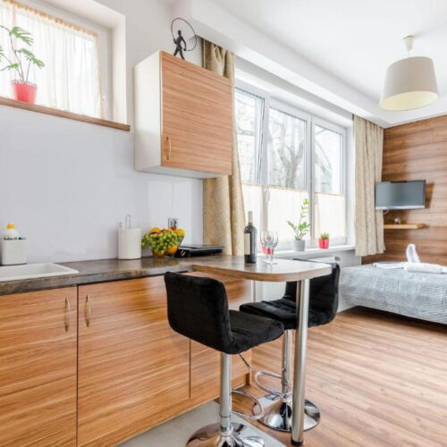 Apartament 2-osobowy z łazienką z widokiem na ogród z 1 pomieszczeniem sypialnianym