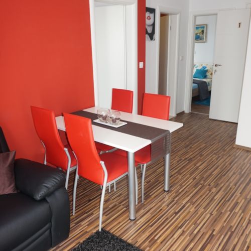 Apartament 4-osobowy na piętrze Przyjemny wystrój wnętrz z 2 pomieszczeniami sypialnianymi