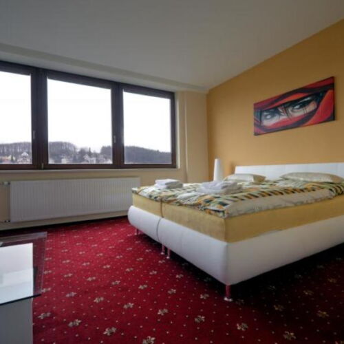 Camera twin cu duș cu chicinetă comună (se poate solicita pat suplimentar)