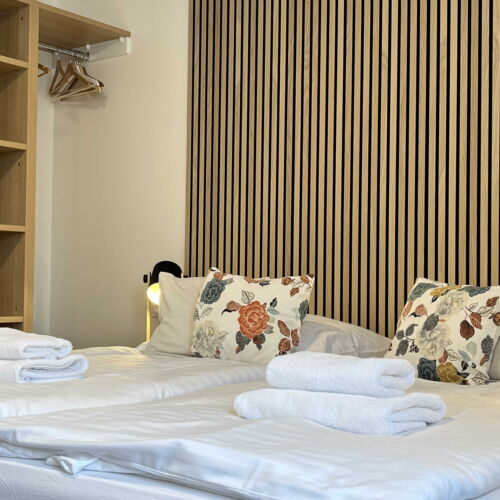 Pokoj s klimatizací se sprchou s manželskou postelí (s možností přistýlky)