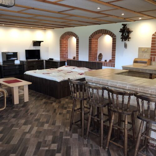 Apartament 2-osobowy z prysznicem z aneksem kuchennym z 1 pomieszczeniem sypialnianym (możliwa dostawka)